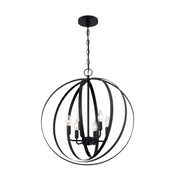Satco Nuvo 60-7068 Pendleton 6-Light Candelabra Pendant Fixture in Matte Black