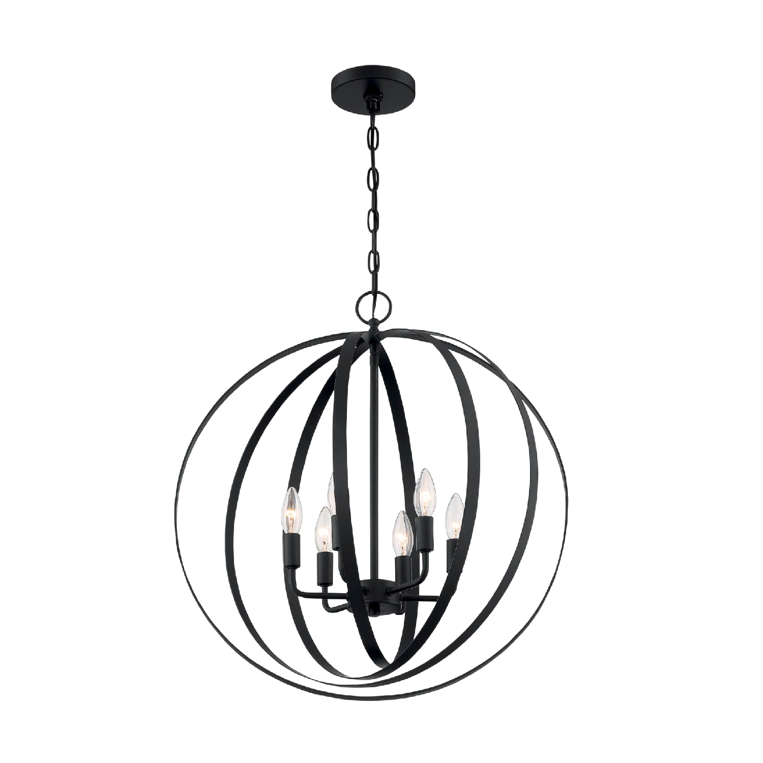 Satco Nuvo 60-7068 Pendleton 6-Light Candelabra Pendant Fixture in Matte Black