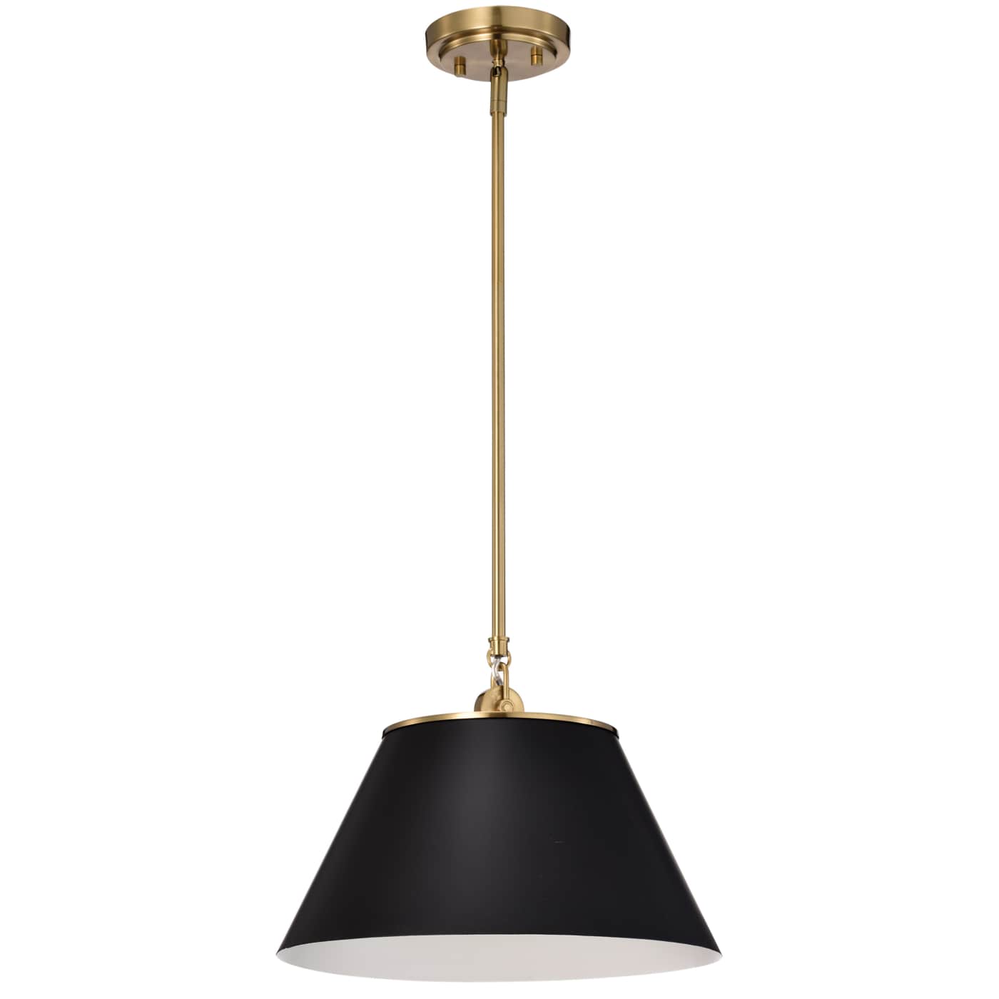 Satco Nuvo 60-7411 Dover 13.75-Inch Vintage Brass 1-Light Medium Pendant in Black