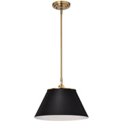 Satco Nuvo 60-7411 Dover 13.75-Inch Vintage Brass 1-Light Medium Pendant in Black