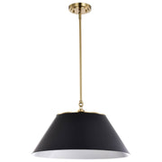Satco Nuvo 60-7414 Dover 20-Inch Vintage Brass 3-Light Large Pendant in Black