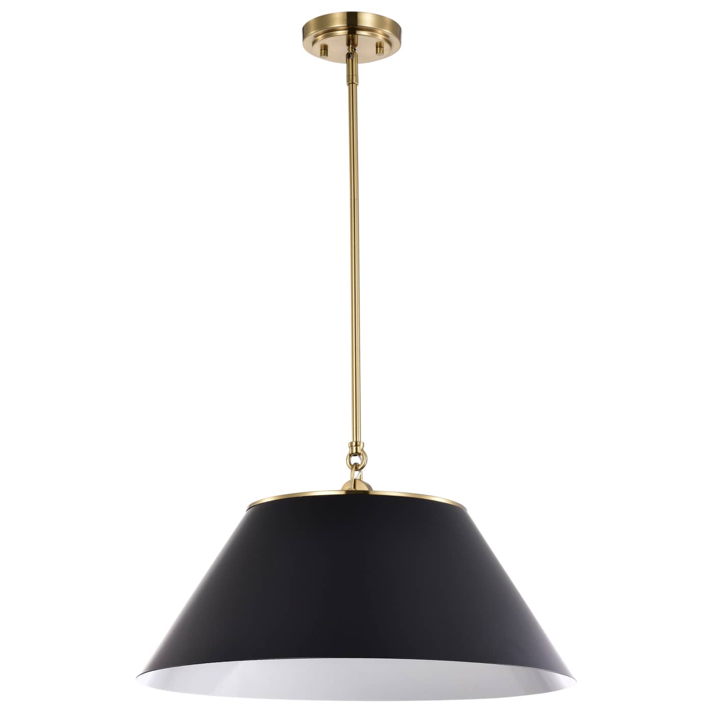 Satco Nuvo 60-7414 Dover 20-Inch Vintage Brass 3-Light Large Pendant in Black