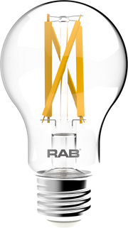 RAB Lighting A19-9-E26-F 9-Watt A19 Premium Filament Decorative Lamp 40W and 60W Incandescent Equivalent