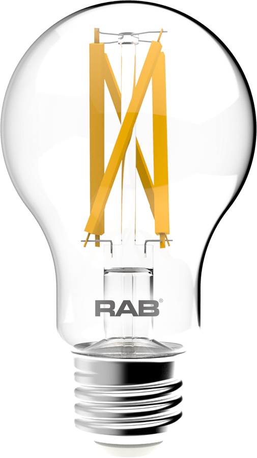 RAB Lighting A19-9-E26-F 9-Watt A19 Premium Filament Decorative Lamp 40W and 60W Incandescent Equivalent