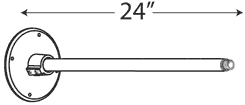 RAB Lighting ARM24 24in Straight Mounting Arm with Round Wallplate and 1/2 NPS