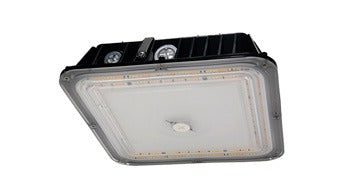 ASD Lighting DLC Premium Listed 50/70/80 Watt LED Edge-Lit Canopy Dimmable Fixture Selectable Wattage and Color with Q-base