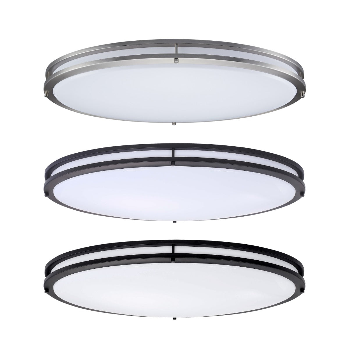 ASD Lighting ASD-LFMOV-MV-32D45CC Color Selectable 45-Watt LED 32-Inch Oval Double Ring Flush Mount Fixture Dimmable