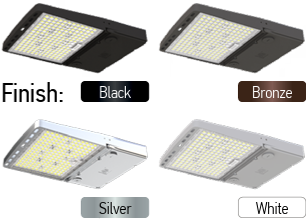 ASD Lighting ASD-LSB5B-PRO-300 Power and Color Selectable LED Area Light Fixture with Q-base and Photocell