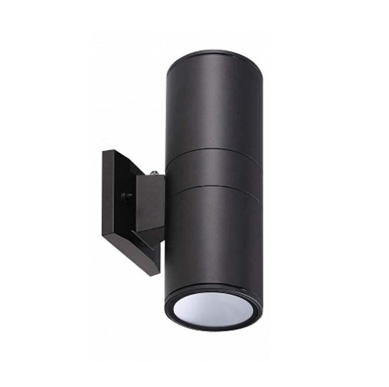 ASD Lighting ASD-OLCLR-2N18CC-PC-BK-2PACK Color Selectable 18-Watt LED Cylinder Outdoor Wall Sconce Light Fixture Dimmable with Photocell - 2 Pack