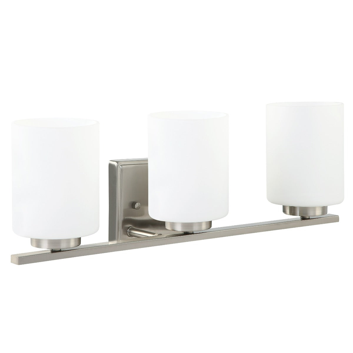 ASD Lighting ASD-VF44-3I-2660 Series 3-Light Opal Glass LED Vanity Light Fixture with E26 60W Max per Socket - Nickel