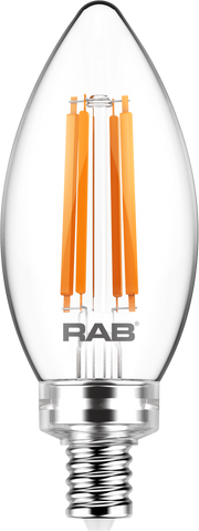 RAB Lighting B11-3-E12-927-F 3-Watt B11 Premium Filament Decorative Lamp 40W Incandescent Equivalent