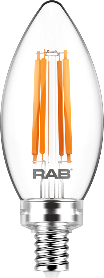 RAB Lighting B11-5-E12-927-F 5-Watt B11 Premium Filament Decorative Lamp 60W Incandescent Equivalent