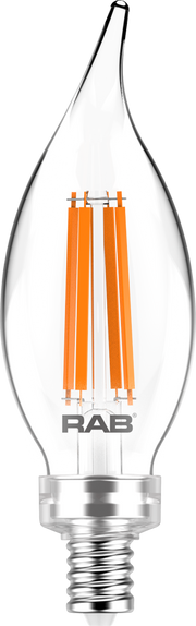 RAB Lighting BA11-3-E12-927-F 3-Watt BA11 Premium Filament Decorative Lamp 40W Incandescent Equivalent