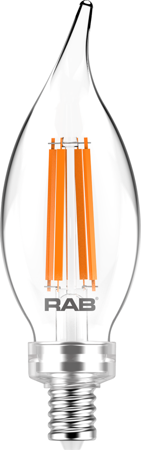 RAB Lighting BA11-3-E12-927-F 3-Watt BA11 Premium Filament Decorative Lamp 40W Incandescent Equivalent