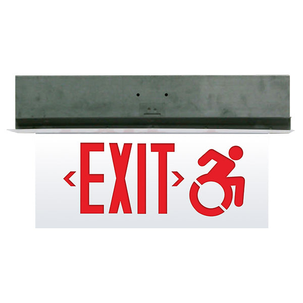 Barron Lighting CT90 Surface or Recessed Mount Wheelchair Accessible Edge-lit Exit Signs