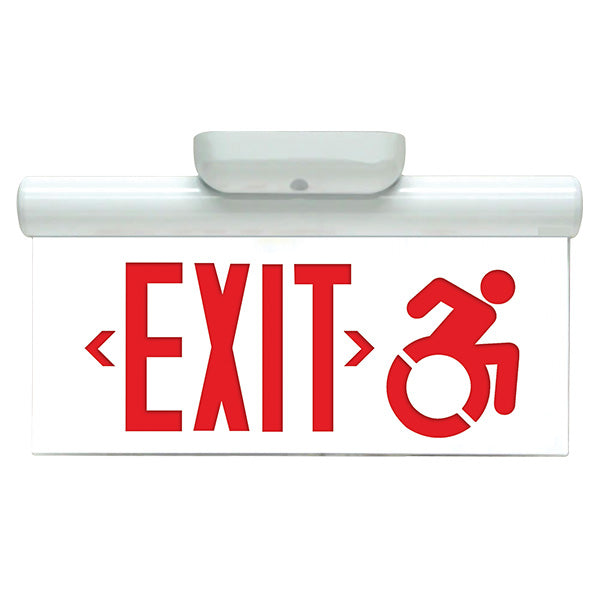 Barron Lighting CTC90 Cylindrical Surface Mount Wheelchair Accessible Edge-Lit Exit Signs