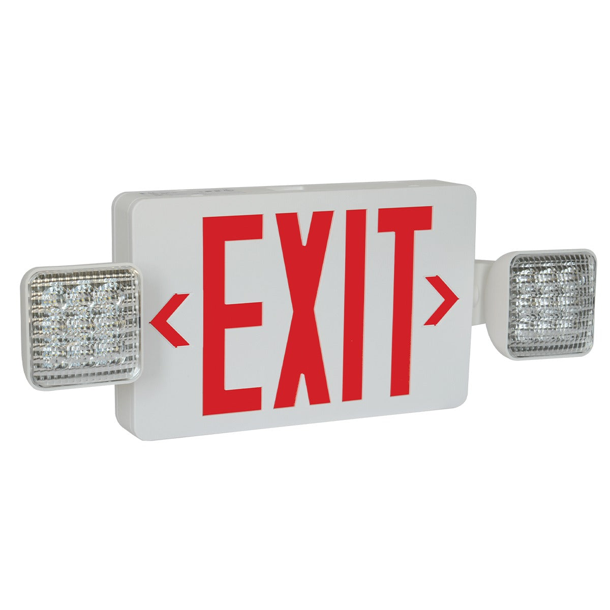 Barron Lighting EQCSS Series LED Thermoplastic Emergency Exit Sign Combo with Adjustable Lamp Heads