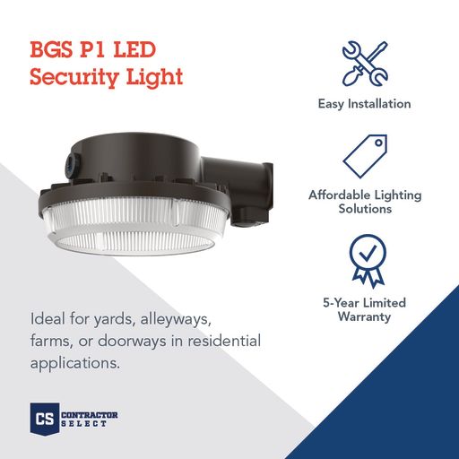 Lithonia Lighting BGS-P1 35-Watt LED BarnGuard Security Light Fixture 4000K Replaces 100W Metal Halide