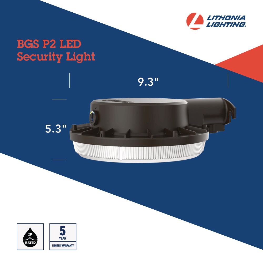 Lithonia Lighting BGS-P2-SWW2 DLC Listed 45-Watt LED Color Switchable BarnGuard Security Light Fixture Replaces 150W Metal Halide