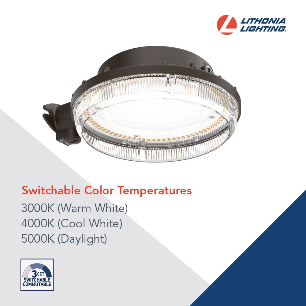 Lithonia Lighting BGS-P2-SWW2 DLC Listed 45-Watt LED Color Switchable BarnGuard Security Light Fixture Replaces 150W Metal Halide