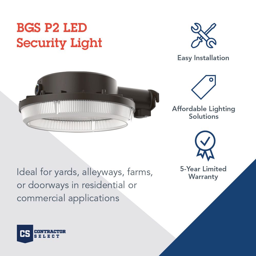 Lithonia Lighting BGS-P2-SWW2 DLC Listed 45-Watt LED Color Switchable BarnGuard Security Light Fixture Replaces 150W Metal Halide