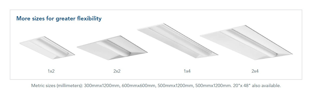 Sizes Lithonia Lighting BLT Series 2X4 34 Watt Low Profile Recessed LED Troffer Light Fixture