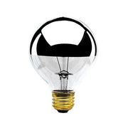 Bulbrite 712331 100-Watt Incandescent G25 Half Mirror E26 Decorative Lamp 2700K Dimmable 6-Pack
