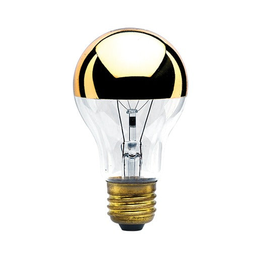 Bulbrite 712416 60-Watt Incandescent A19 Half Gold E26 Decorative Lamp 2700K Dimmable 6-Pack