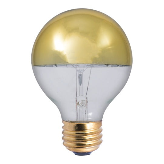 Bulbrite 712424 40-Watt Incandescent G25 Half Gold E26 Decorative Lamp 2700K Dimmable 6-Pack