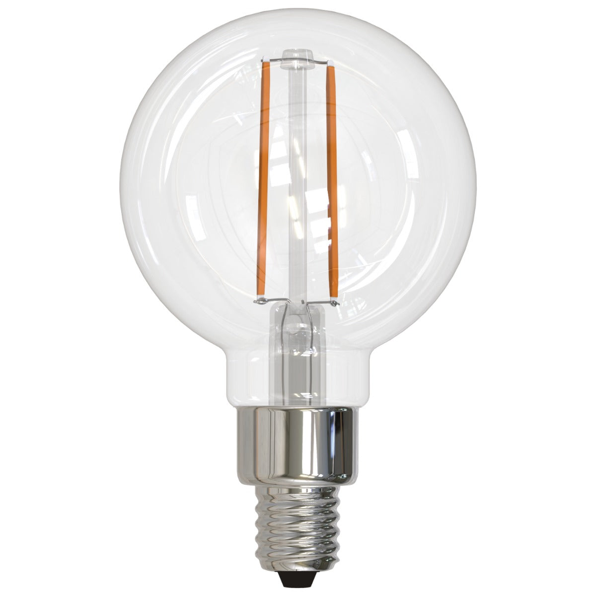 Bulbrite 776706 LED2G16/27K/FIL/3-4PK 2.5-Watt G16 LED Filament E12 Decorative Lamp 2700K with Fully Compatible Dimming - Clear Finish