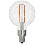 Bulbrite 776706 LED2G16/27K/FIL/3-4PK 2.5-Watt G16 LED Filament E12 Decorative Lamp 2700K with Fully Compatible Dimming - Clear Finish
