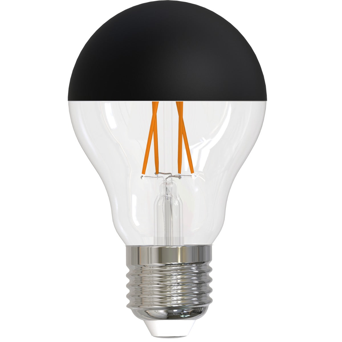 Bulbrite 776833 LED5A19/27K/FIL/HB/3-4PK 5-Watt A19 LED Filament Half Black Decorative Lamp with Fully Compatible Dimming 4-Pack