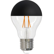 Bulbrite 776833 LED5A19/27K/FIL/HB/3-4PK 5-Watt A19 LED Filament Half Black Decorative Lamp with Fully Compatible Dimming 4-Pack