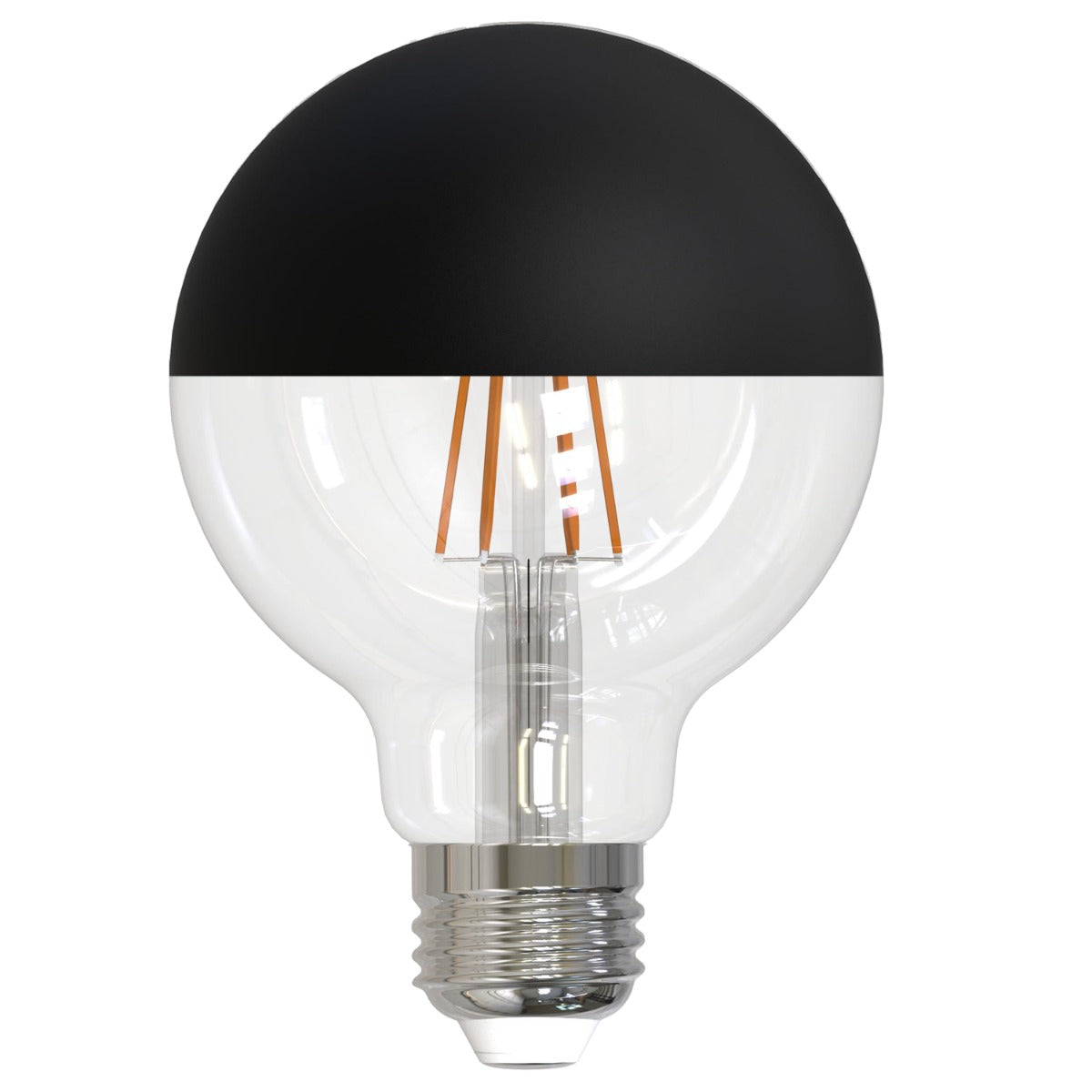 Bulbrite 776835 LED5G25/27K/FIL/HB/3-4PK 5-Watt LED G25 Filament Half Black 2700K with Fully Compatible Dimming