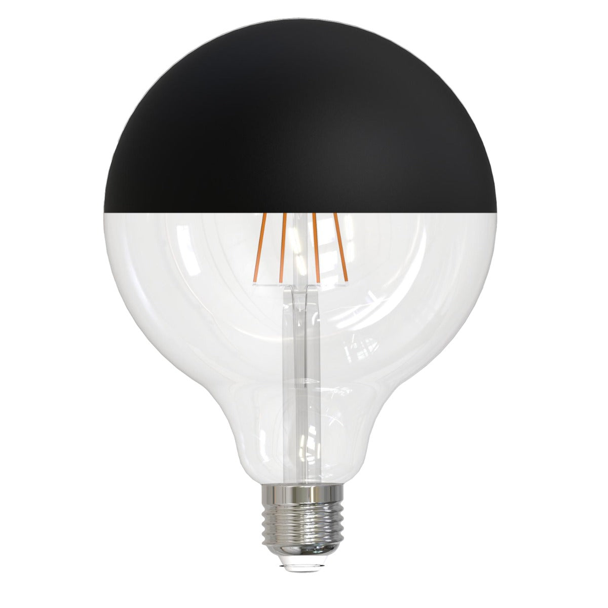 Bulbrite 776836 LED6G40/27K/FIL/HB/3-2PK 6-Watt LED G40 Globe Filament Lamp with Fully Compatible Dimming - Half Black