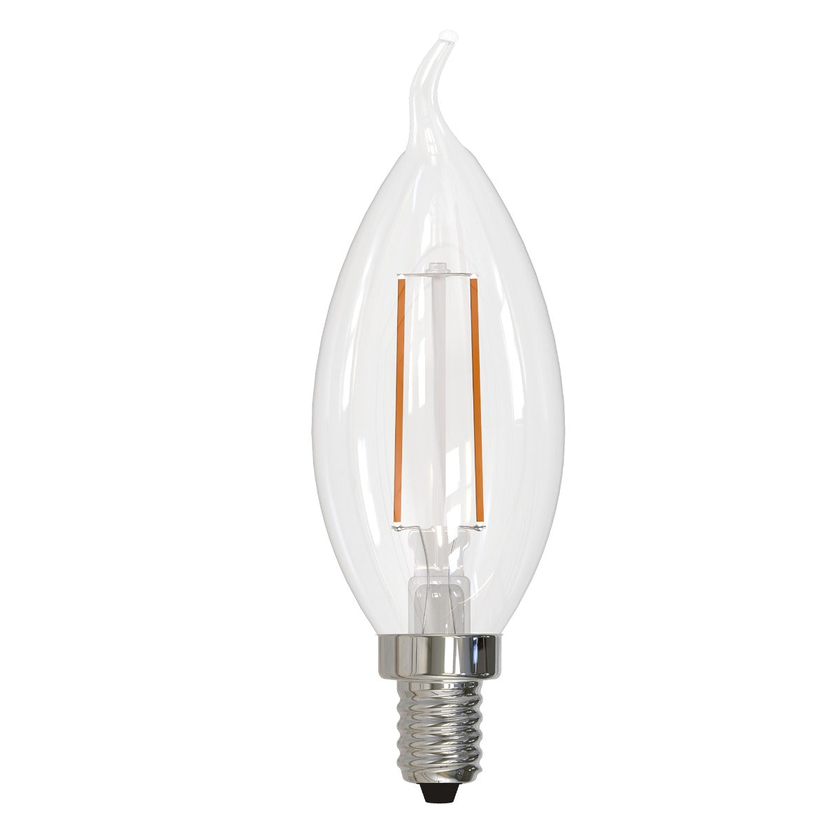 Bulbrite 776858 LED2CA10/27K/FIL/E12/2-4PK 2.5-Watt CA10  LED Filament E12 Decorative Lamp with Fully Compatible Dimming 4-Pack