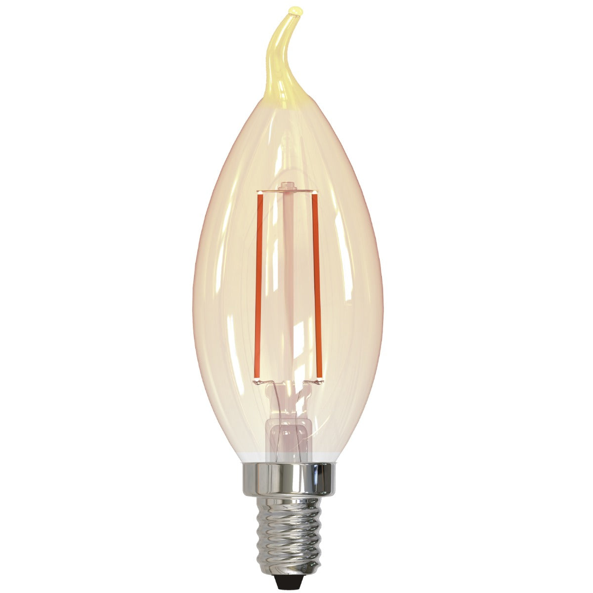 Bulbrite 776903 LED2CA10/21K/FIL-NOS/3-4PK 2.5-Watt CA10  LED Filament E12 Decorative Lamp with Fully Compatible Dimming 4-Pack