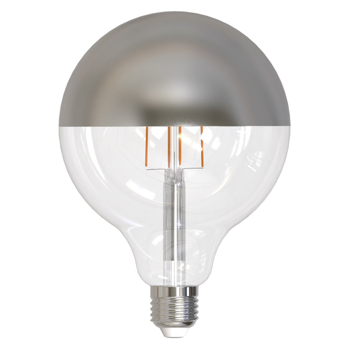 Bulbrite 776920 LED6G40/27K/FIL/HM/3-4PK 6-Watt LED G40 Globe Filament Lamp with Fully Compatible Dimming - Half Mirror