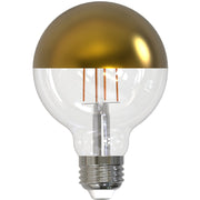 Bulbrite 776923 LED4G25/27K/FIL/HG/3-4PK 4.5-Watt LED G25 Half Gold Filament Lamp 2700K with Fully Compatible Dimming 4-Pack