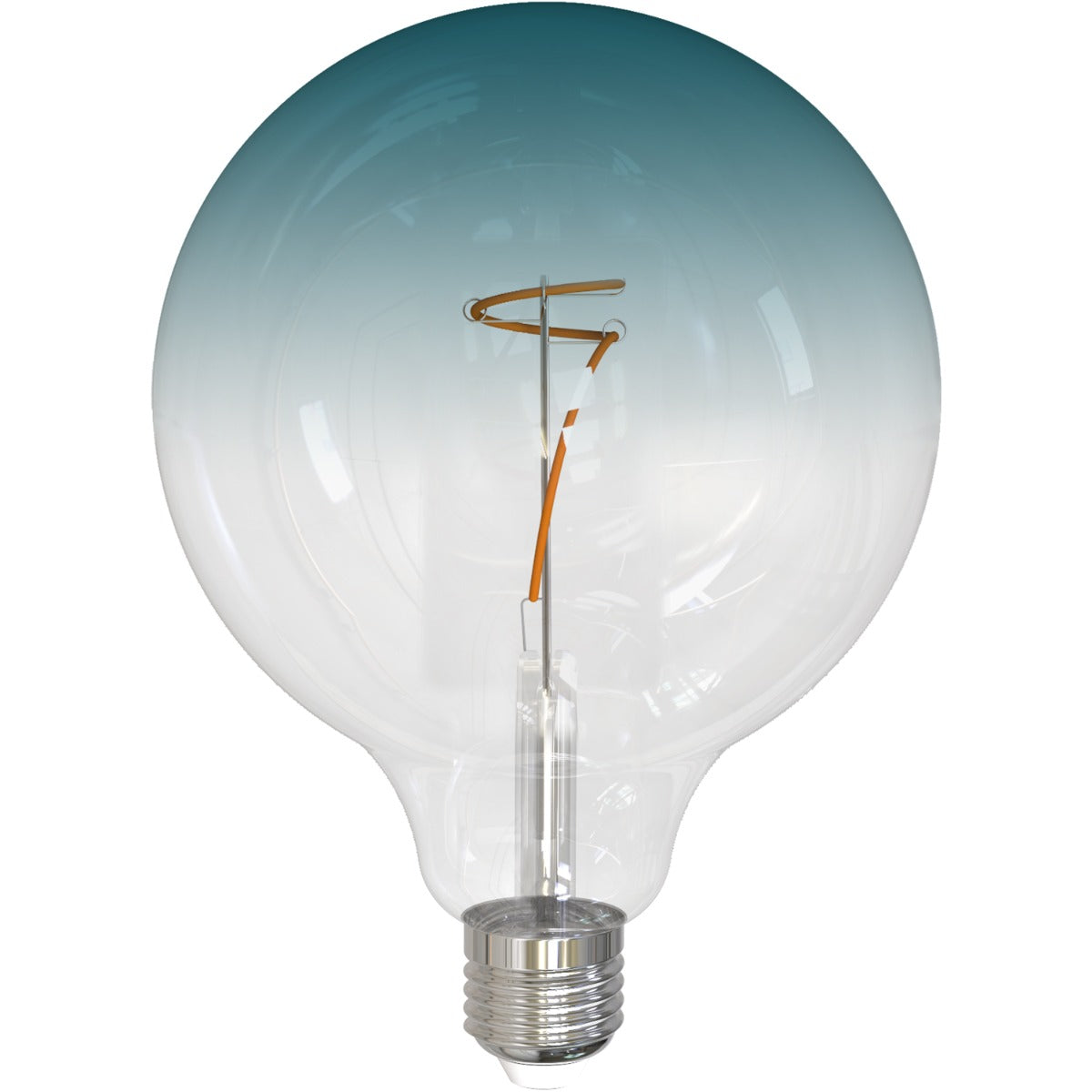 Bulbrite 776998 LED4G40/30K/FIL/GRAD/BLU-2PK 4-Watt LED G40 Globe Gradient Blue Filament Lamp with Fully Compatible Dimming - 2 Pack