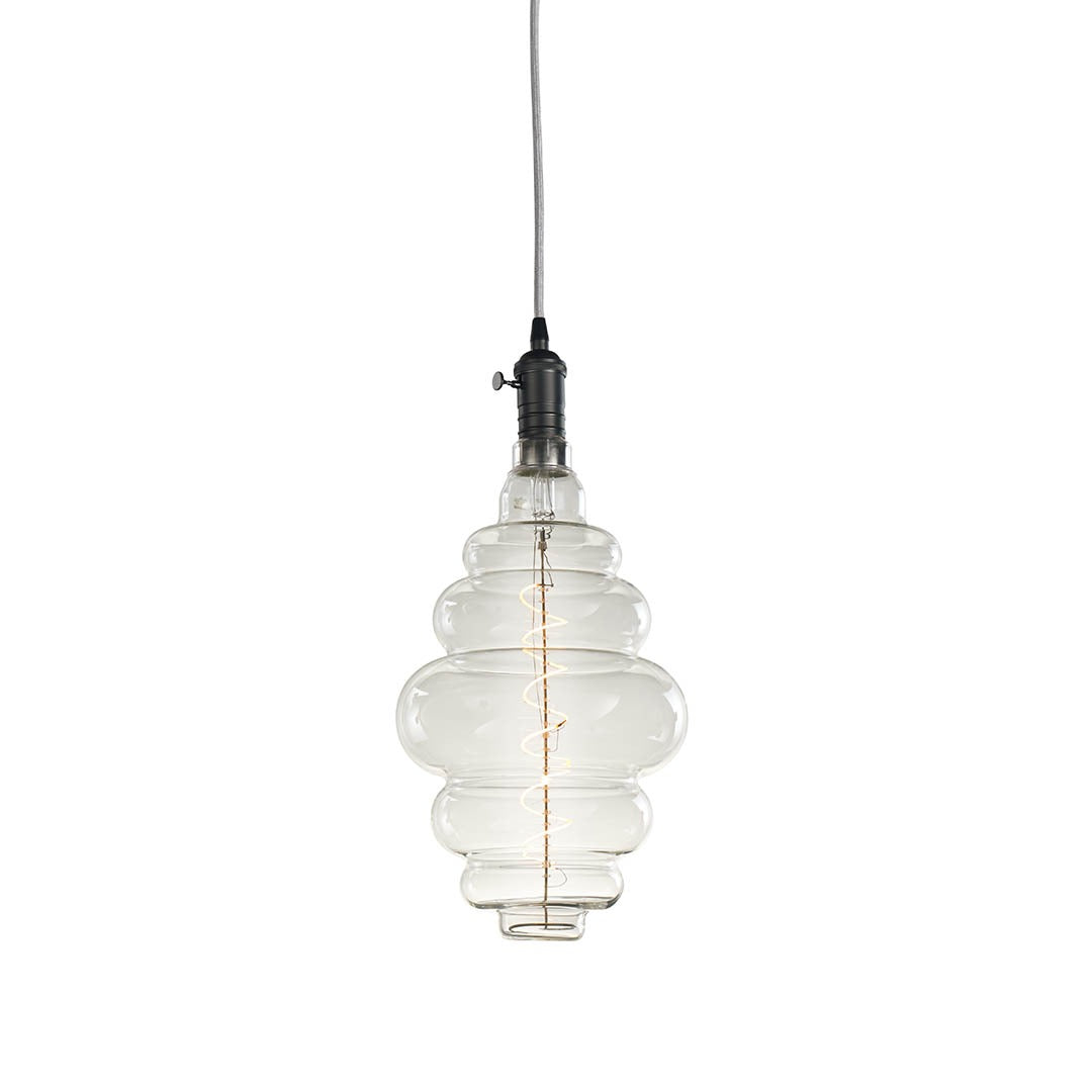 Bulbrite 810118 LED4BH/22K/FIL/PEND/HW/VINT/GM-SILV 4-Watt LED Beehive Shaped Grand Filament Decorative Vintage Gunmetal Pendant Light 2200K