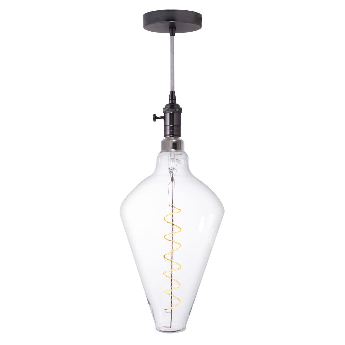 Bulbrite 810166 LED4DIA/22K/FIL/PEND/HW/VINTAGE/GM-SILV 4-Watt LED Diamond Shaped Grand Filament Decorative Gunmetal BlackPendant Light 2200K