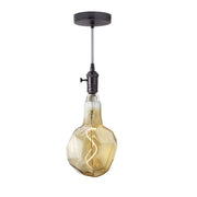 Bulbrite 810167 LED4JEWEL/20K/FIL-NOS/PEND/HW/VINTAGE/GM-SILV 4-Watt LED Jewel Natural Shaped Grand Filament Decorative Gunmetal Black Pendant Light 2200K