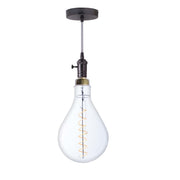 Bulbrite 776300 LED4PS52/22K/FIL/PEND/HW/VINTAGE/GM-SILV 4-Watt LED PS52 Pear Shaped Grand Filament Decorative Gunmetal Black Pendant Light 2200K
