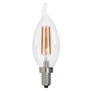 Bulbrite LED6CA10 6-Watt CA10 LED Filament E12 Decorative Lamp with Fully Compatible Dimming 4-Pack
