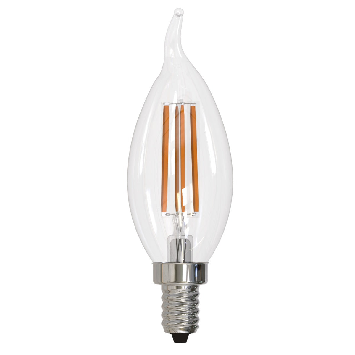 Bulbrite LED6CA10 6-Watt CA10 LED Filament E12 Decorative Lamp with Fully Compatible Dimming 4-Pack