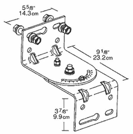 Dimensions RAB Lighting BWALL9 Wall Mount Adapter Heavy Duty Bracket
