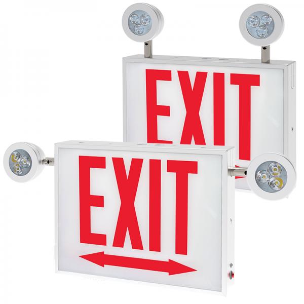 Barron Lighting CHIC City of Chicago Steel LED Exit Sign and Emergency Lighting Combo - 2
