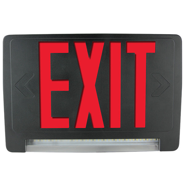 Barron Lighting CLED-U-BL 1.5 Watt LED Light Bar Double Face Red Exit Sign Combo Unit with NiCad Battery