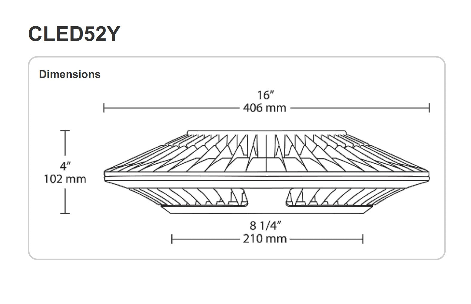 Dimensions RAB Lighting CLED78 78 Watt LED Ceiling Light Fixture 120-277V